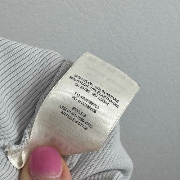 Aritzia Babaton Formarib Scoop Neck Long Sleeve Slim Bodysuit Chrome Grey XS - Picture 10 of 10